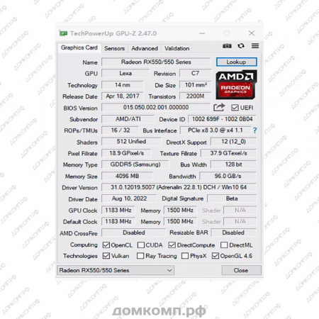 фото Видеокарта PRO AMD Radeon RX 550 (MLLSE-RX550-4GD5) в оренбурге